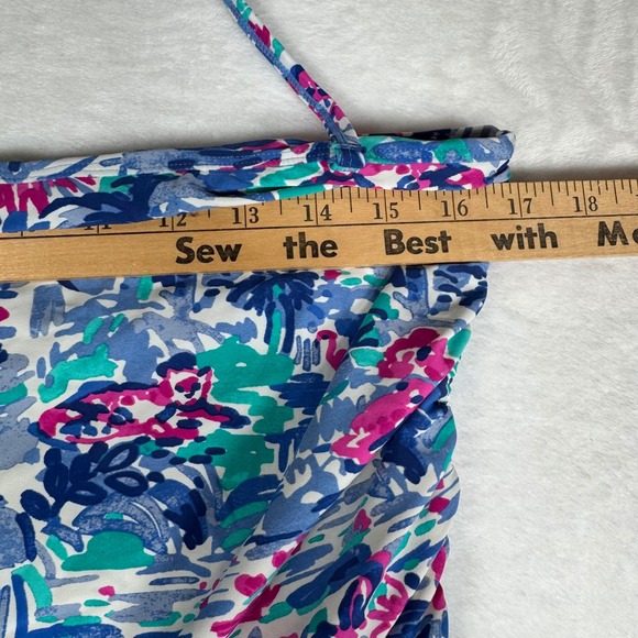 Coolibar Lanikai 3 in 1 Swim Bottom Tropical Floral Ruched Pink Blue M UPF 50 - Picture 6 of 8